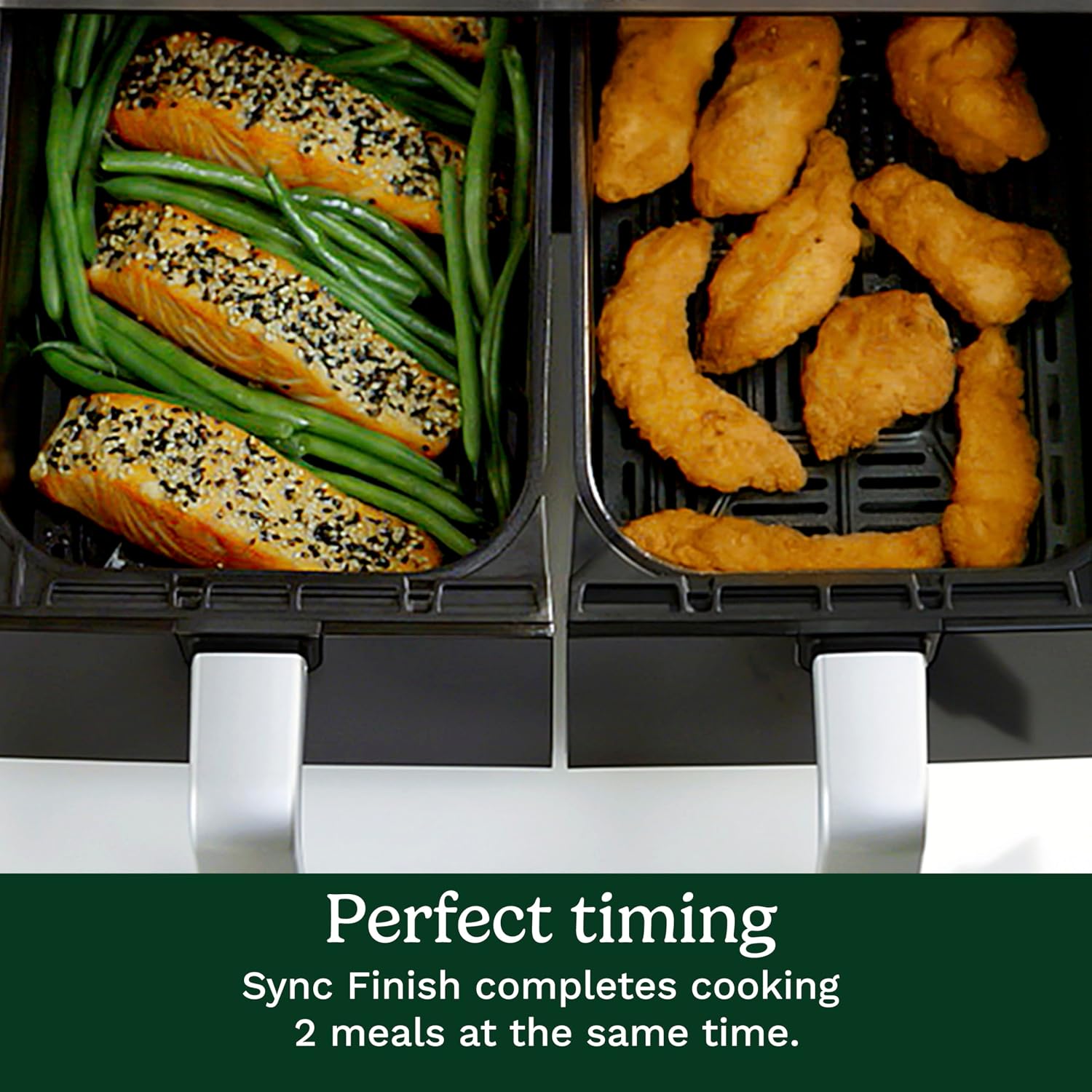 Cuisinart Dual Basket Air Fryer, 2-4.25 QT Baskets, Total 8.5 QT, 4 Functions Air Fry, Roast, Bake and Keep Warm, Features Sync Finish and Sync Settings, Toss Reminder, Auto Warm Mode and Auto-Pause