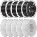 Creality Hyper PLA Filament 1.75mm, RFID 3D Printer Filament PLA for High Speed 30-600mm/s, 10kg(22lbs)/Spool Filament Support CFS, Fits for Most 3D Printers, 5Black & 5White