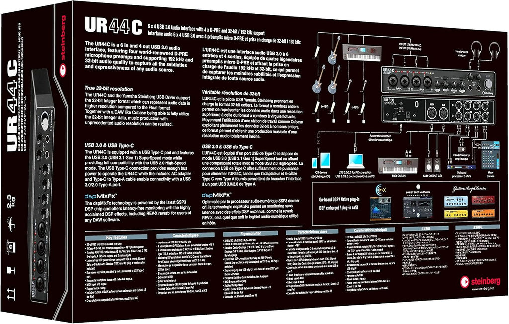 Steinberg UR44C 6x4 USB 3.0 Audio Interface with Cubase AI and Cubasis LE