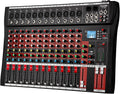 FULUODE 12 Channel Mixer Audio Console, CT-120S Professional Music Mixer DJ Mixing Board with Reverb Bluetooth MP3 Player 48V Phantom Power Supply USB Recording for Studio Karaoke Live Performance