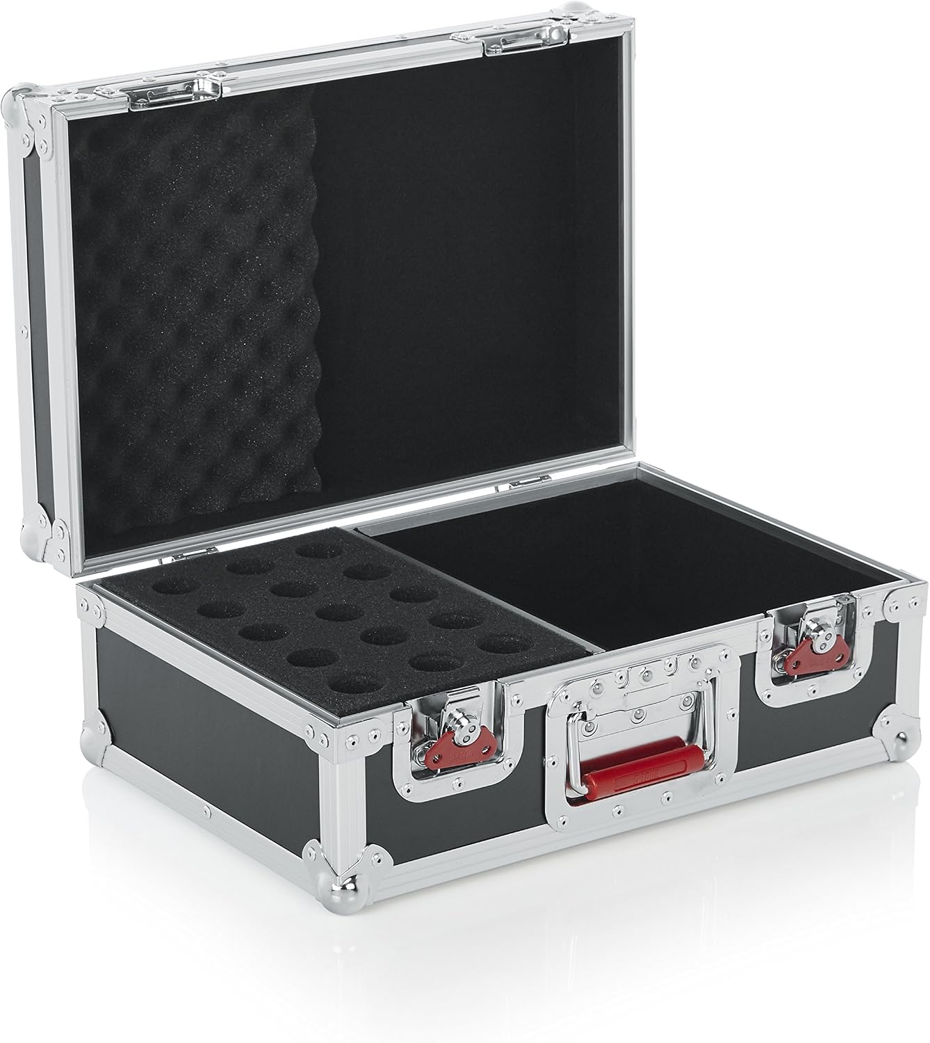 Gator Cases G-TOUR Series Road Case with Foam Drops for (15) Wired Microphones & Accessory Storage (G-TOUR M15)