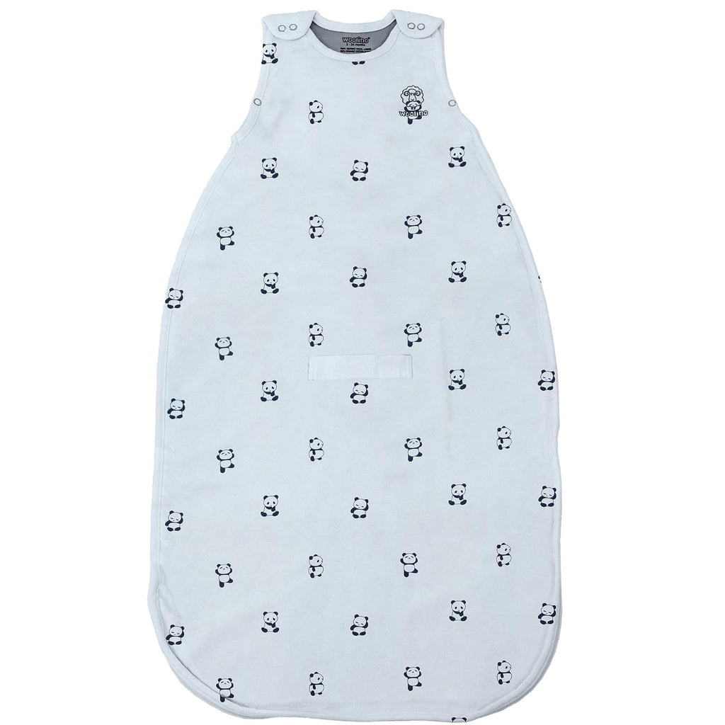 Woolino 4 Season Ultimate Baby Sleep Sack – Merino Wool Baby Sleep Bag, Organic Cotton, Temperature Regulating Wearable Blanket, Adjustable Sleep Sack 2–24 Months, All Season - Panda