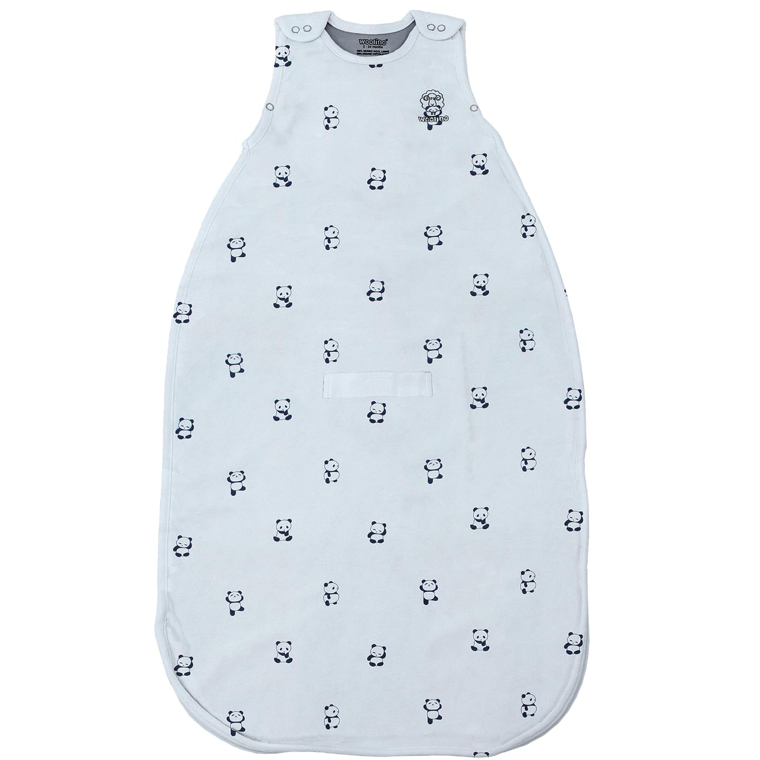 Woolino 4 Season Ultimate Baby Sleep Sack – Merino Wool Baby Sleep Bag, Organic Cotton, Temperature Regulating Wearable Blanket, Adjustable Sleep Sack 2–24 Months, All Season - Panda
