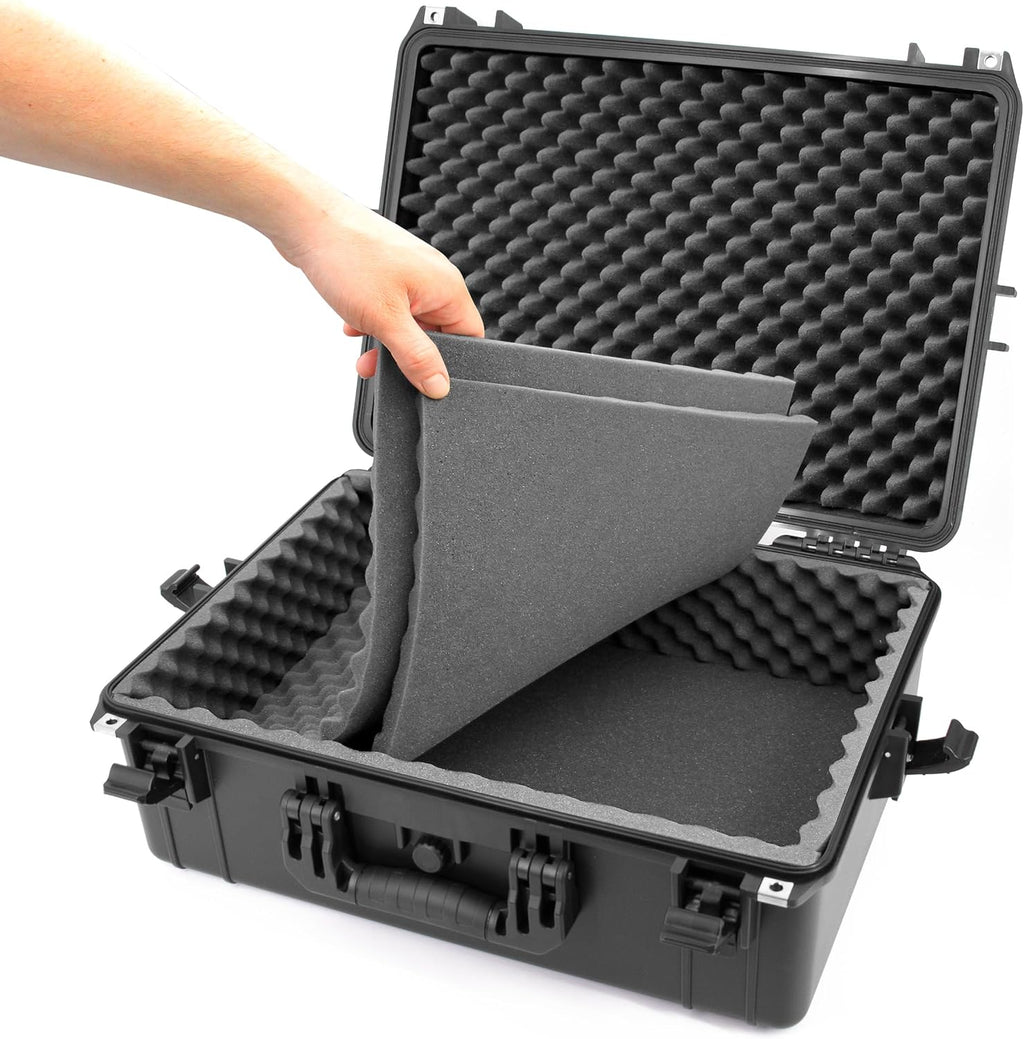 CASEMATIX Mixer Carry Case Compatible with Yamaha MG12XU 12 Channel Mixing Console and More - IPX7 Waterproof Hard Shell Sound Board Carrier with Foam Fits Mixers up to 17' x 12.1' x 5' and Cables
