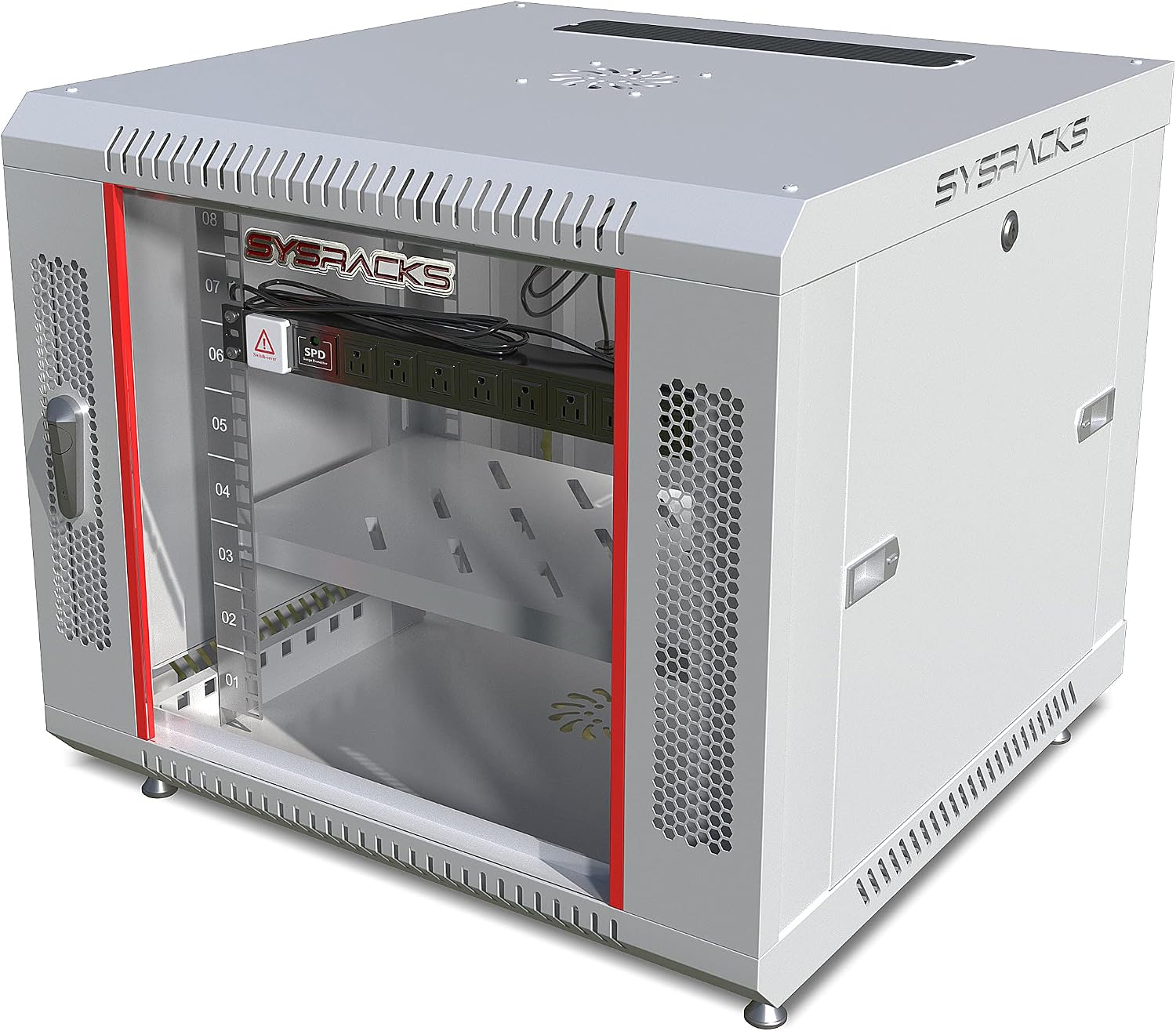 9U Wall Mount Server Rack Cabinet – 19' Network Rack Enclosure, 24' Deep Data Rack Cabinet with Fan, PDU & Shelf for IT Equipment, Switches and Patch Panel