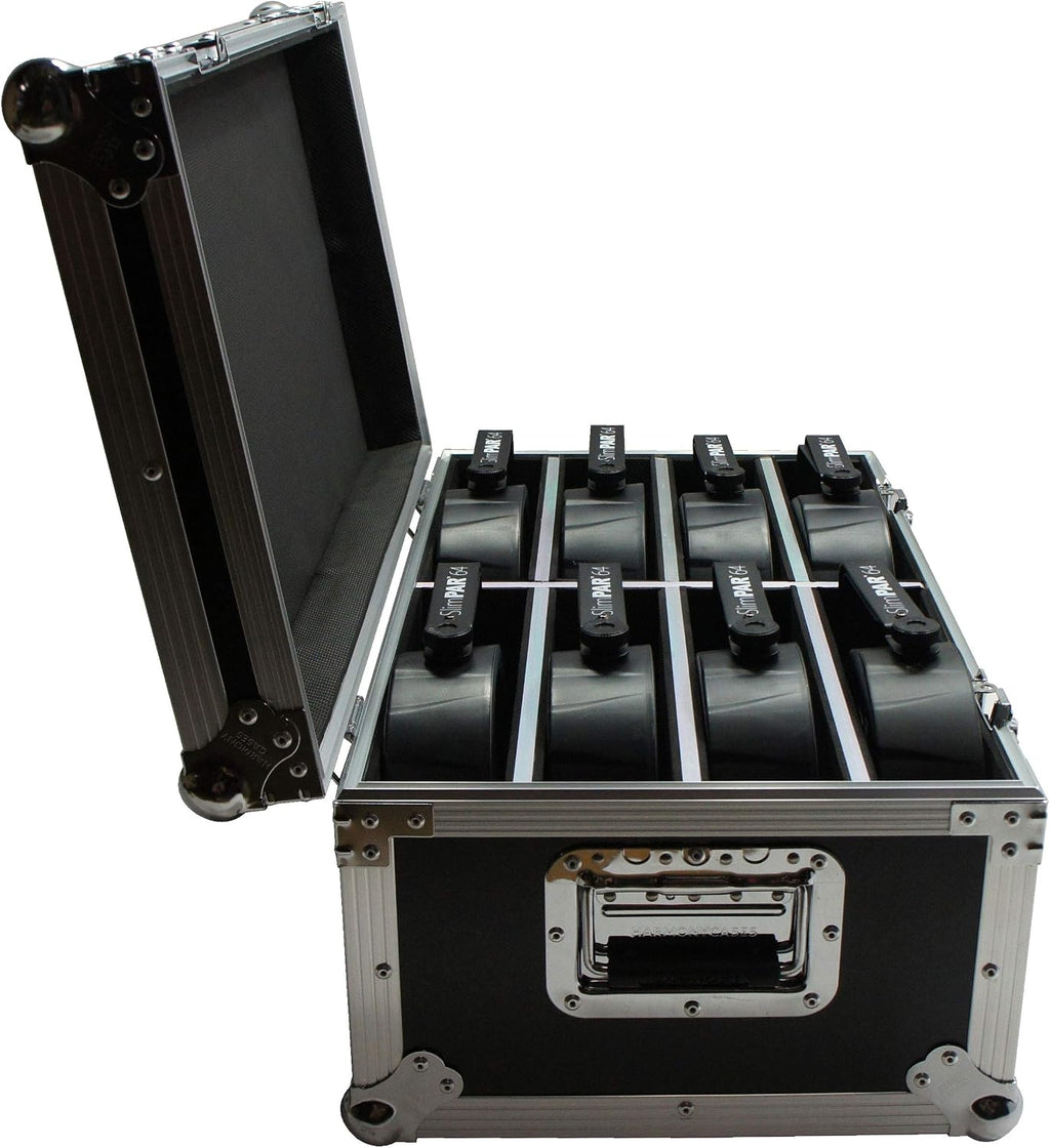 Harmony Audio HC8SLIMPAR64 Lighting 8 Space Slimpar Can Light Flight Custom Case New