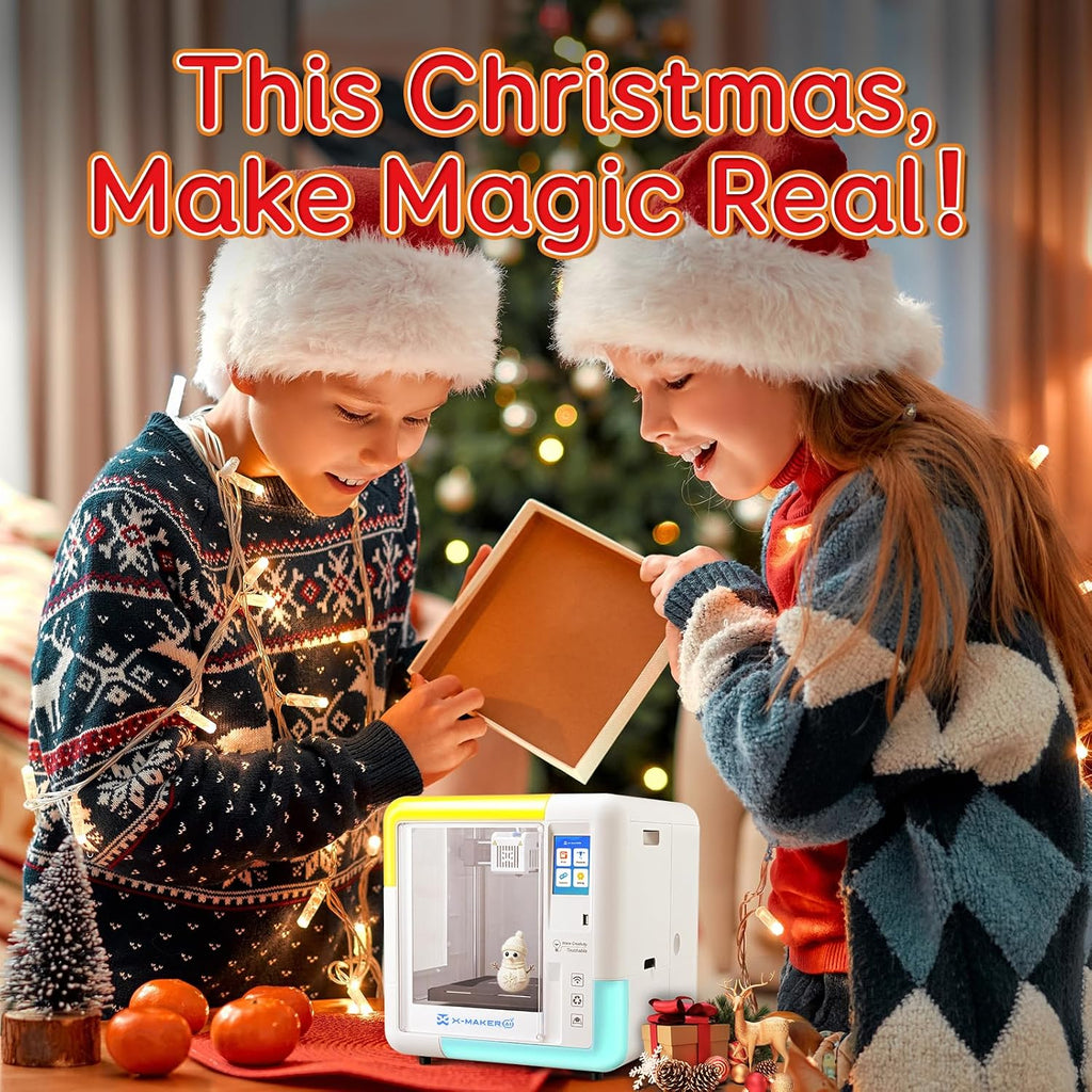 AOSEED X-Maker 3D Printer for Kids and Beginners, Fully Assembled High-Speed 3D Printer with Auto Leveling Bed, Wi-Fi Printing, High Precision Small 3D Print with App, PLA Filament Supported