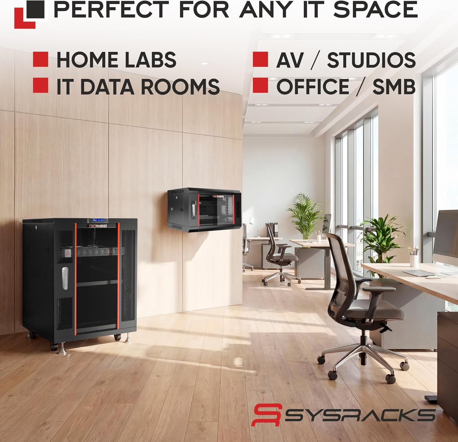 9U Wall Mount Home Lab Server Rack – 19' Locking Network Cabinet, 18' Deep Router & AV Rack with Fan, PDU and Shelf for NAS, Switches and Home Network Equipment
