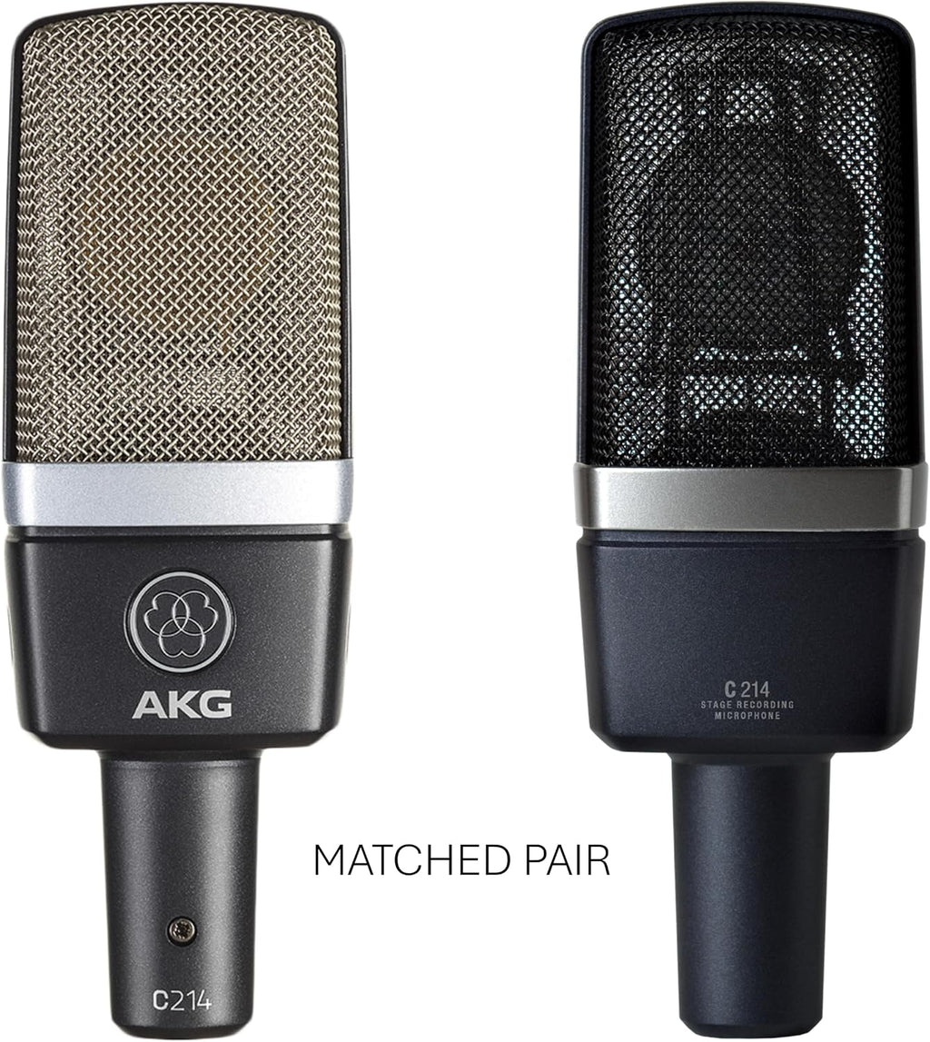 AKG Pro Audio C214 Professional Large-Diaphragm Condenser Microphone, Matched Pair, C214 Pair