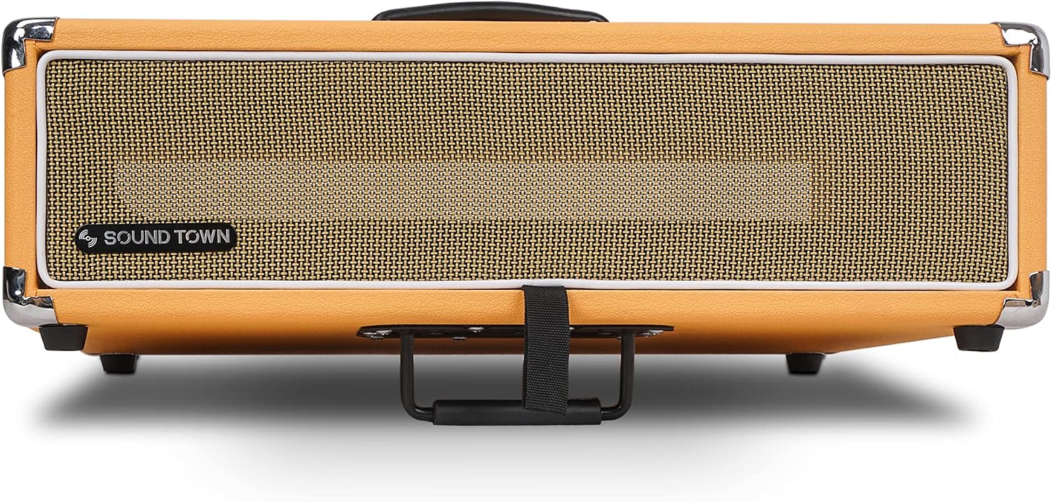 Sound Town Vintage 2U Amp Rack Case, 12.5' Depth with Rubber Feet, Dust Cover, Kickstand, Orange (STVRC-2OR)