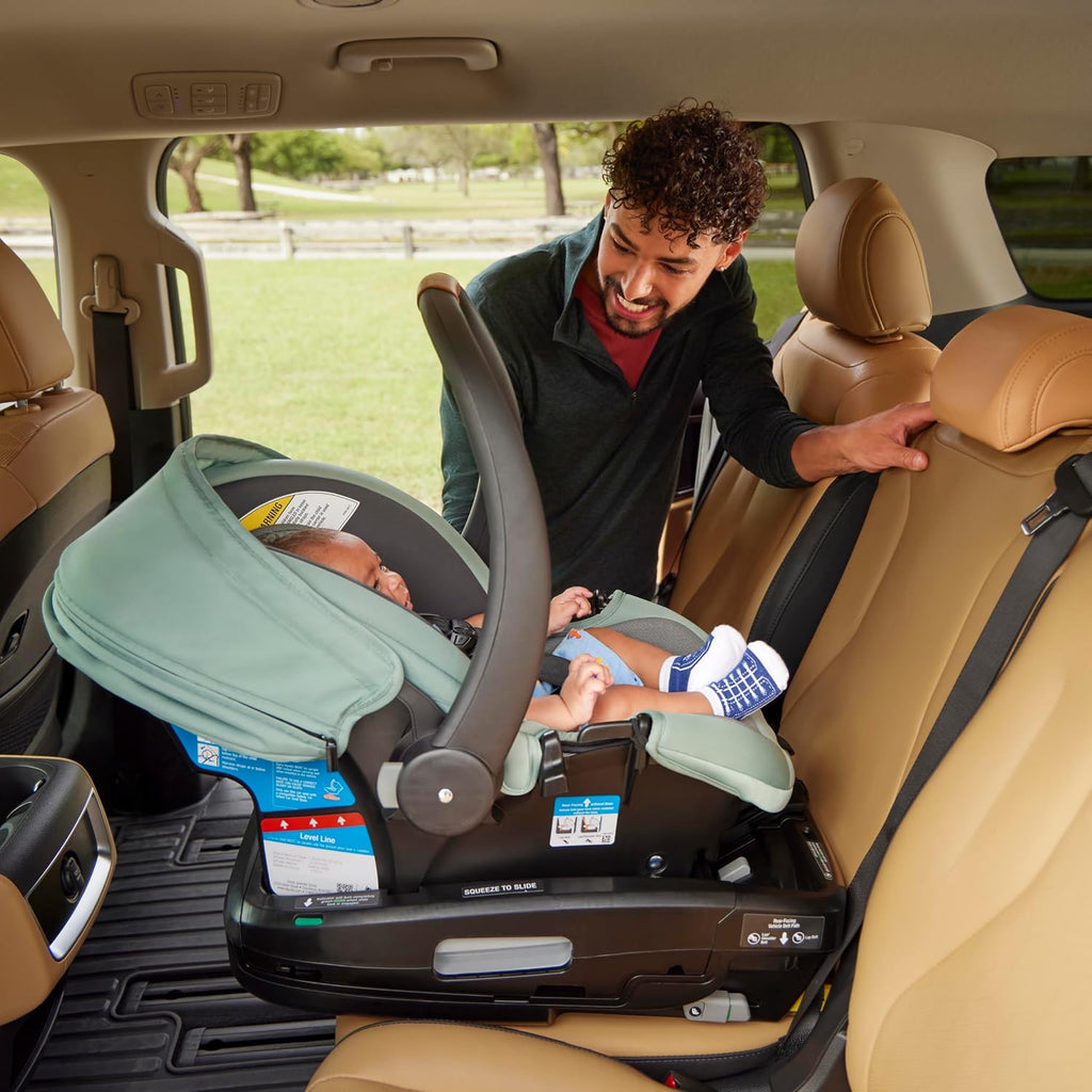 Safety 1st® onBoard™ Slide DLX Infant Car Seat w/SafetySlide™ Base, Easy-Install Rigid Latch, Lightweight Rear-Facing Seat, Newborn Carrier, Extra-Large Canopy, Travel System Ready, Dusty Marble