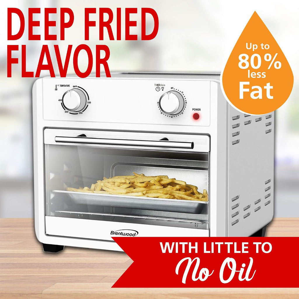 Brentwood AF-2400SI 24-Quart Convection Air Fryer Toaster Oven with 60-Minute Timer, Silver