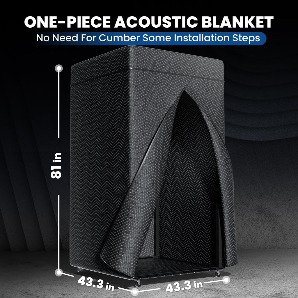 Portable Recording Booth Sound Booth for Recording Echo-Free Vocals Complete Home Recording Studio Foldable Vocal Booth with Travel Bag for Voiceovers, Podcasts & Music (XL Booth)