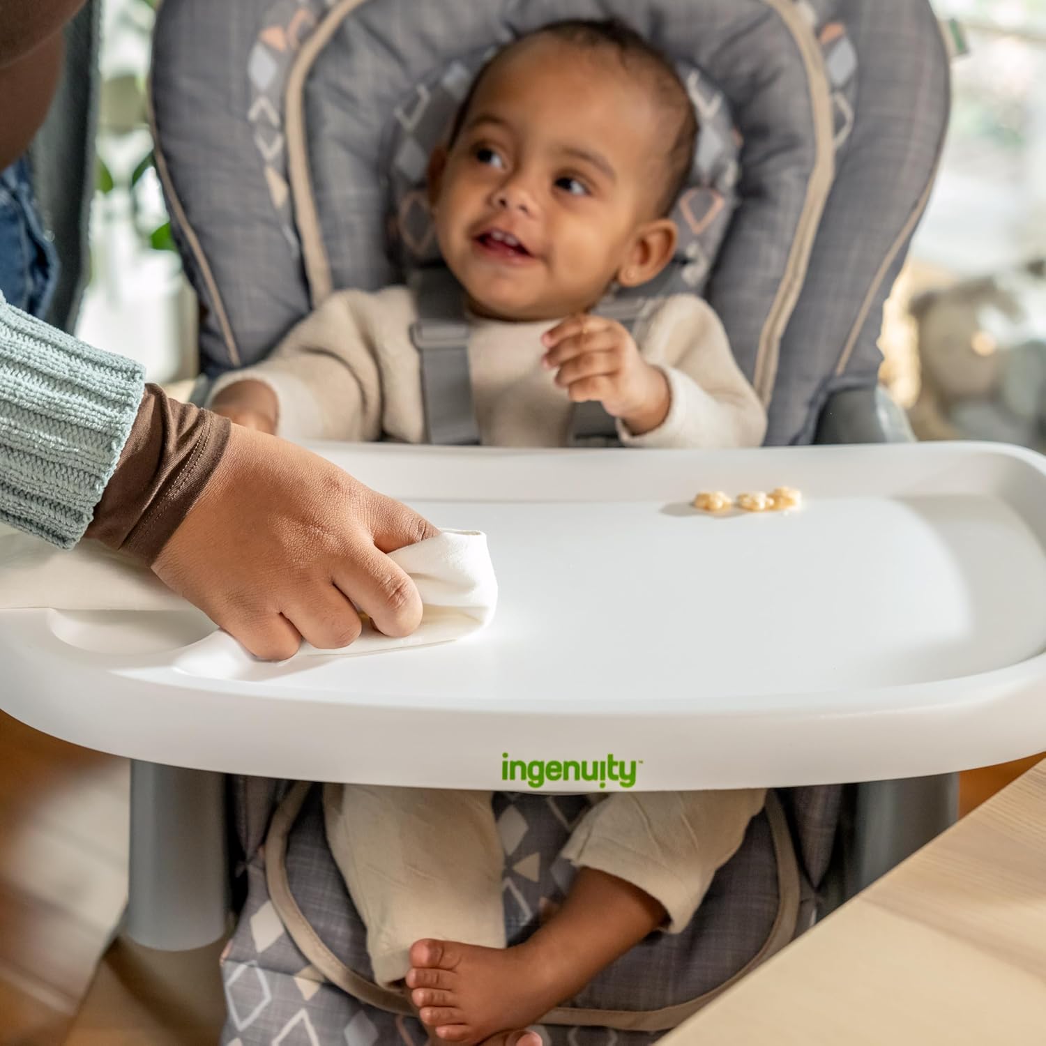 Ingenuity Proper Positioner Deluxe High Chair - 7-in-1 Convertible Baby Seat, Removable Rocking Infant Seat, Unisex, for Ages 0-36 Months