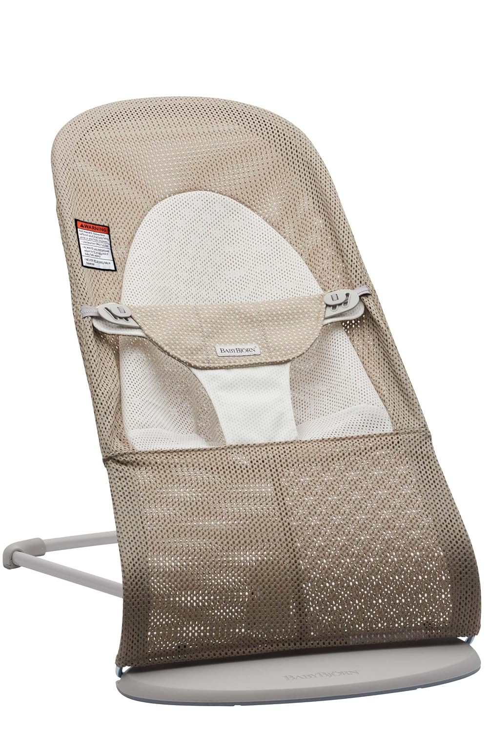 BabyBjörn Bouncer Balance Soft, Gray Beige/White, Mesh | 2-in-1 Adjustable Baby Bouncer Seat and Toddler Chair, Newborn to Toddler (8-29 lbs), 4 Positions, Lightweight & Portable