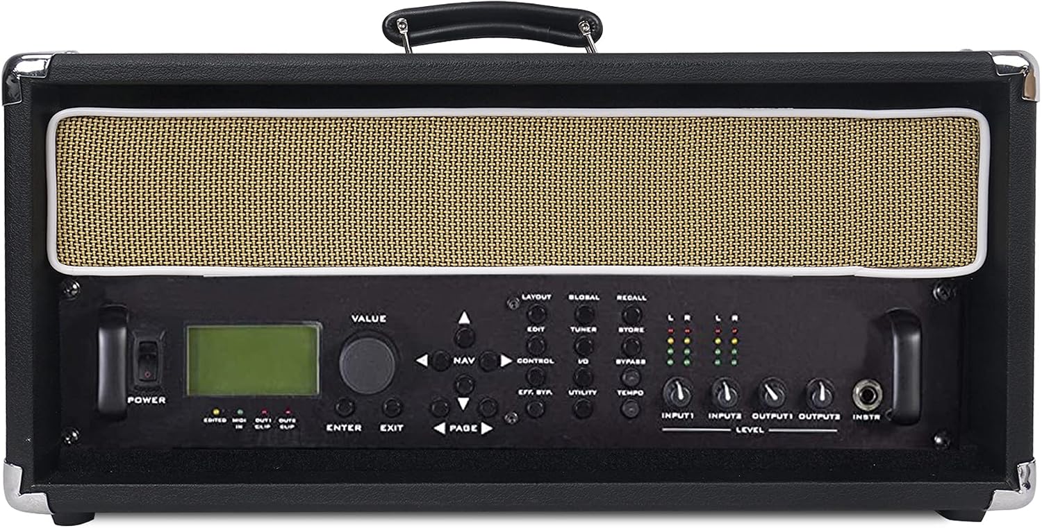 Sound Town Vintage 4U Amp Rack Case, 12.5' Depth with Rubber Feet, Dust Cover, Kickstand, Black (STVRC-4BK)