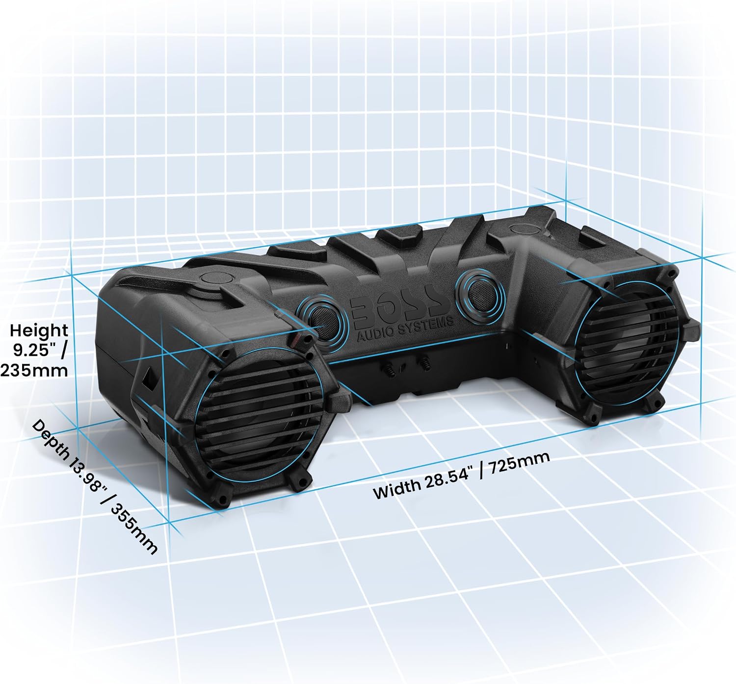 BOSS Audio Systems ATV30BRGB ATV Speaker System - 6.5 Inch Speakers, 1 Inch Tweeters, Built-in Amplifier, Bluetooth, Multi-Color Illumination