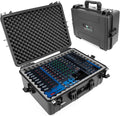 CASEMATIX Mixer Carry Case Compatible with Yamaha MG12XU 12 Channel Mixing Console and More - IPX7 Waterproof Hard Shell Sound Board Carrier with Foam Fits Mixers up to 17' x 12.1' x 5' and Cables