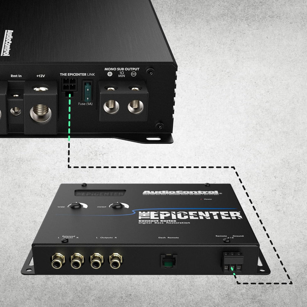 AudioControl The EPICENTER Concert Series Digital Bass Restoration Processor, Car Audio Bass Booster Enhancer with Included Dash Mount Wired Remote Control Knob, ParaBASS, Subsonic Filter (Black)