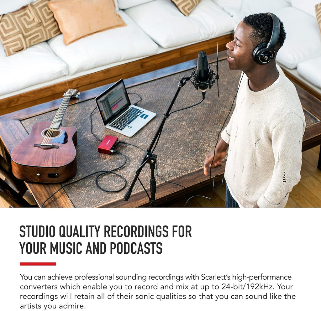 Focusrite Scarlett Solo 3rd Gen USB Audio Interface for Guitarists, Vocalists, Podcasters or Producers to record and playback studio quality sound