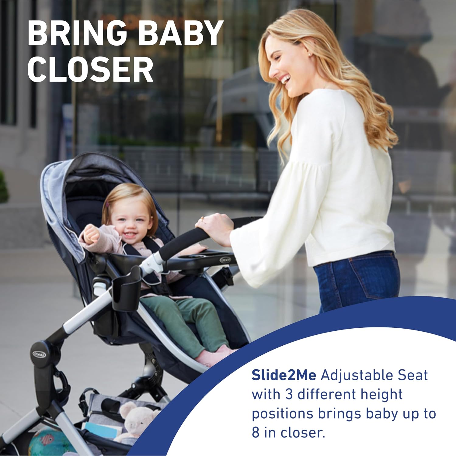 Graco® Modes Nest Travel System, 3-in1 Modular Carseat Stroller Combo, Adjustable Slide2Me Infant Car Seat Carrier, Pramette, Toddler Stroller