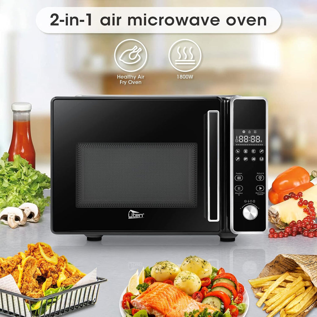 Air Fryer Oven Combo, Uten High-power Deep Air Fryer Oven Grill, Up to 400°F, 1800W, Digital Display, Fast Heat up/Time Control and Bonus Cookbook