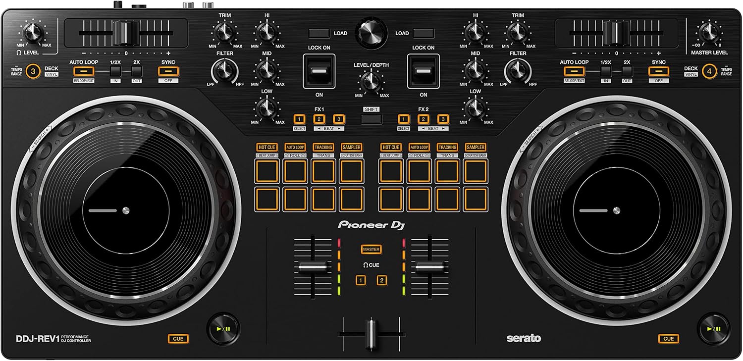 Pioneer DJ DDJ-REV1 2-deck Serato DJ Controller, Black