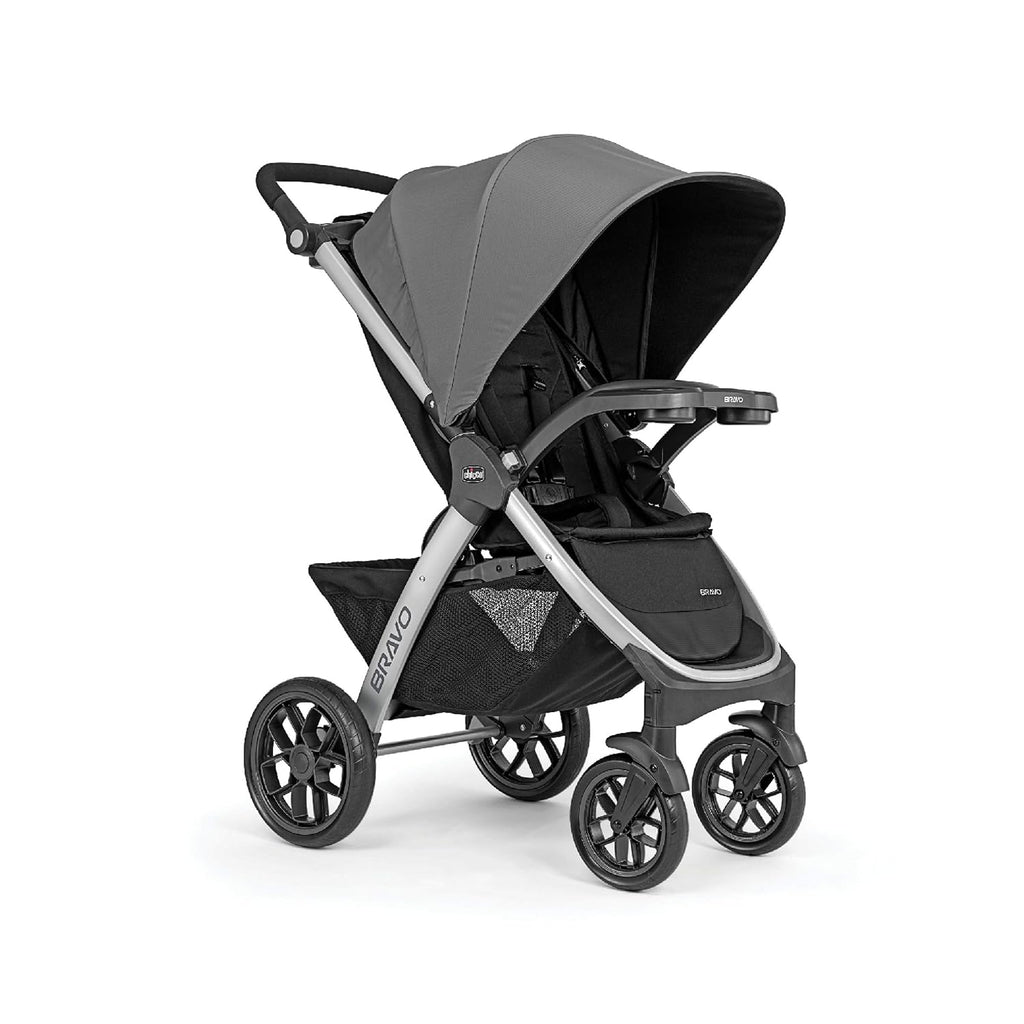 Chicco Bravo 3-in-1 Trio Travel System, Bravo Quick-Fold Stroller with KeyFit 30 Infant Car Seat and Base, Camden/Black