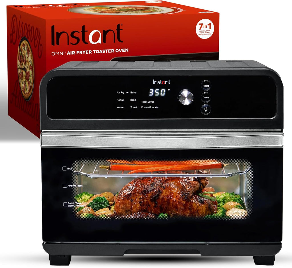 Instant Pot Omni 19QT/18L Toaster Oven Air Fryer, 7-in-1 Functions, Fits 12' Pizza, Crisps, Broils, Bakes, Roasts, Toasts, Warms, Convection, 100+ In-App Recipes, from the Makers of Instant Pot, Black