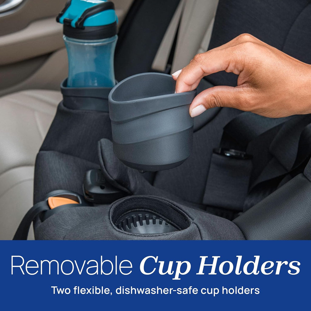Chicco Fit360 ClearTex Rotating Convertible Car Seat with 360 Degree Rotation for Rear-Facing and Forward-Facing, LeverLock Self-Tensioning Lock System, Carbon/Grey