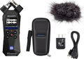 Zoom H1essential 2-Track 32-Bit Float Portable Audio Recorder Bundle with APH-1e with Hairy Windscreen, Padded Shell Case, AC Adapter, & USB C-Cable