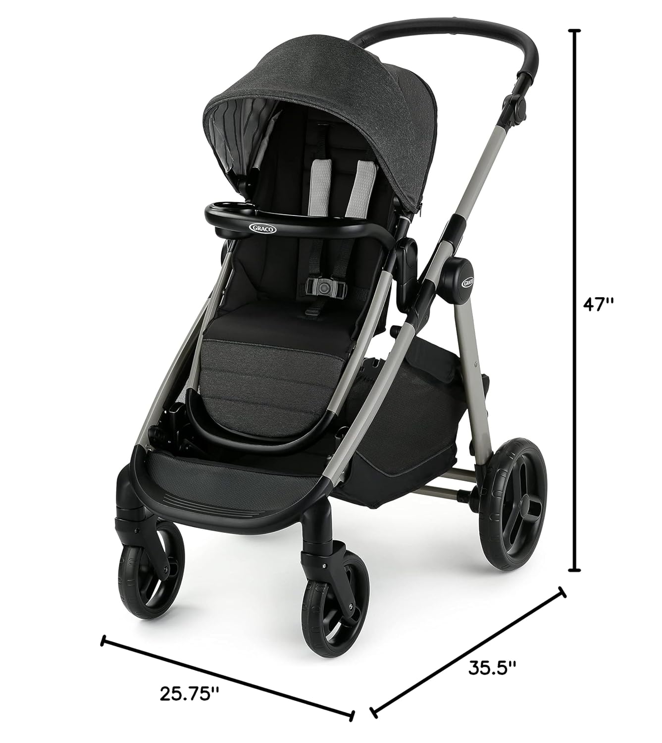 Graco® Modes Nest2Grow Baby Stroller, Slide2Me Adjustable Seat, 4 Modes of Use Capability from Infant Car Seat Carrier to a Double Stroller, Maison