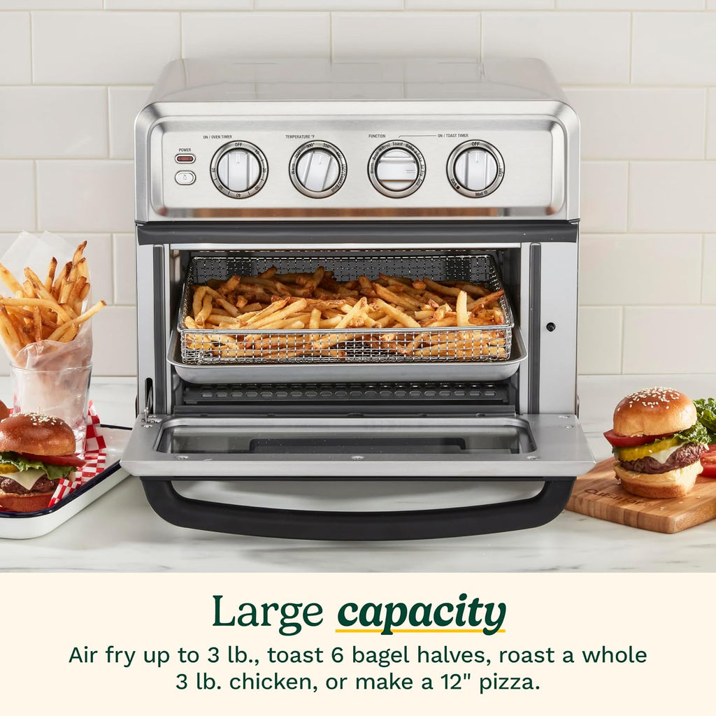 Cuisinart Air Fryer Toaster Oven with Grill, 1800W 8-1 Air Fryer Oven with Bake, Convection Bake, Grill, Broil and Warm Options, Large Capacity, 60-Minute Timer, TOA-70BKS, Black SS