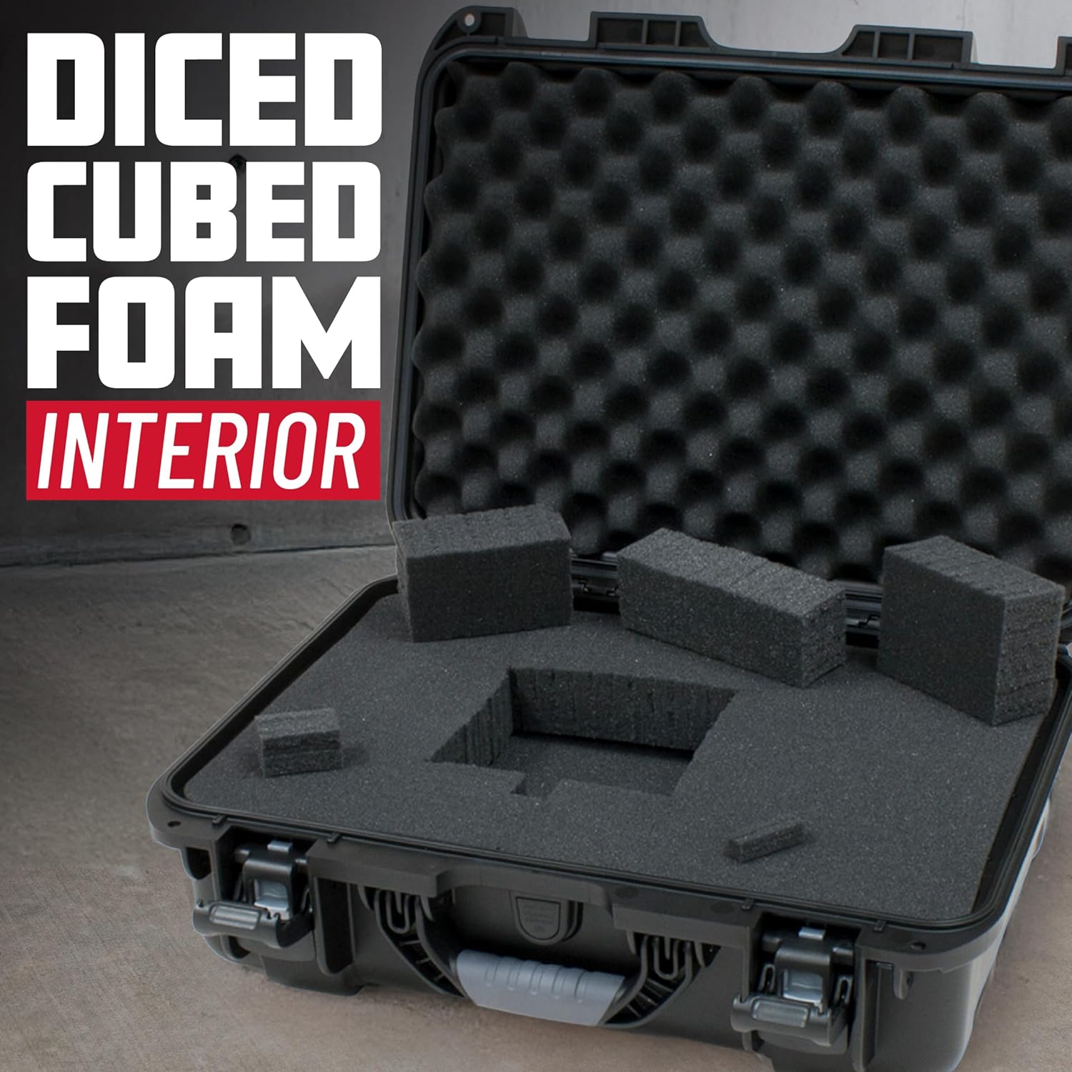 Gator Cases Titan Series Waterproof Utility/Equipment Case with Diced Foam Insert, 9.4' x 7.4' x 5.5' (GU-0907-05-WPDF)
