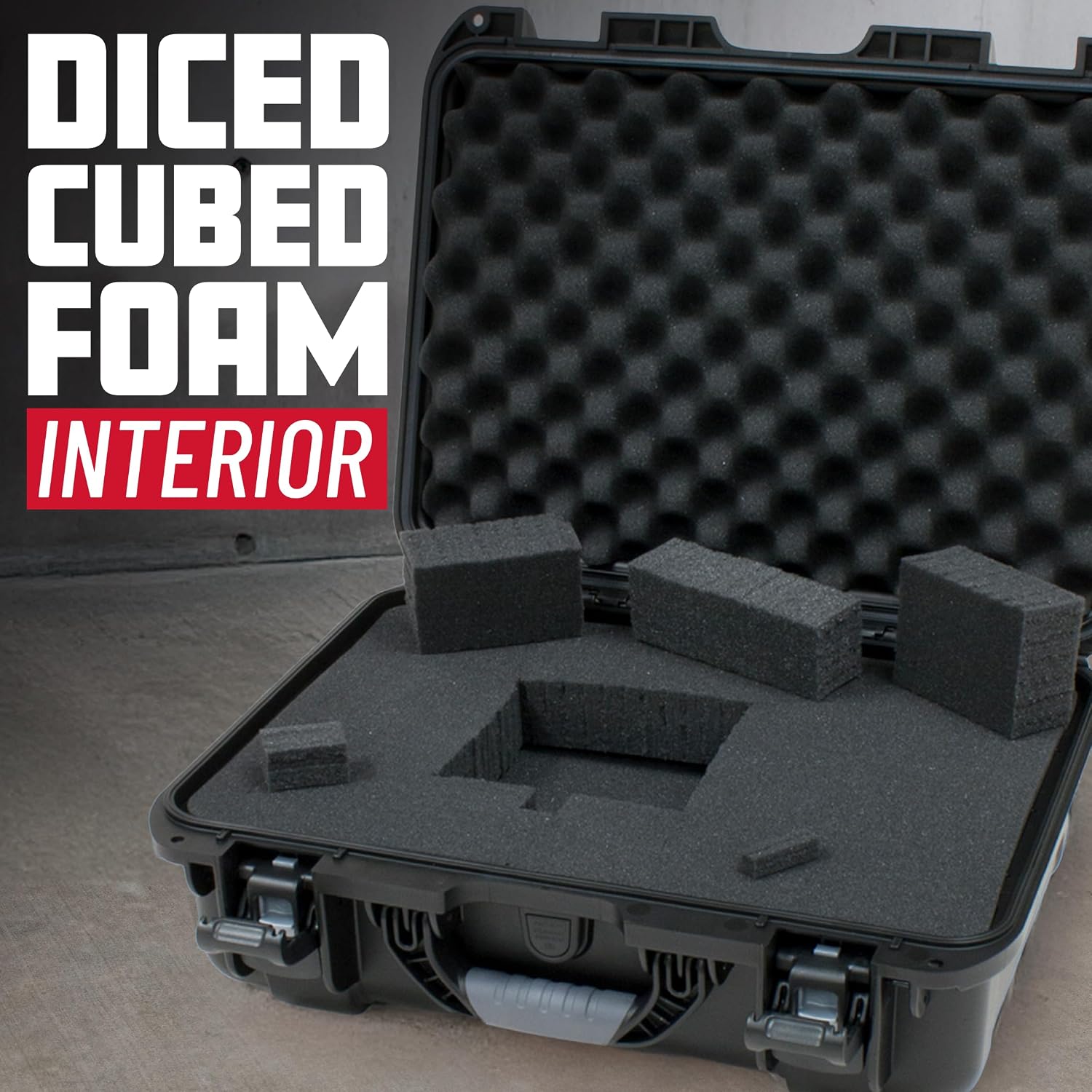 Gator Cases Titan Series Waterproof Utility/Equipment Case with Diced Foam Insert, 17' x 11.8' x 6.4' (GU-1711-06-WPDF)