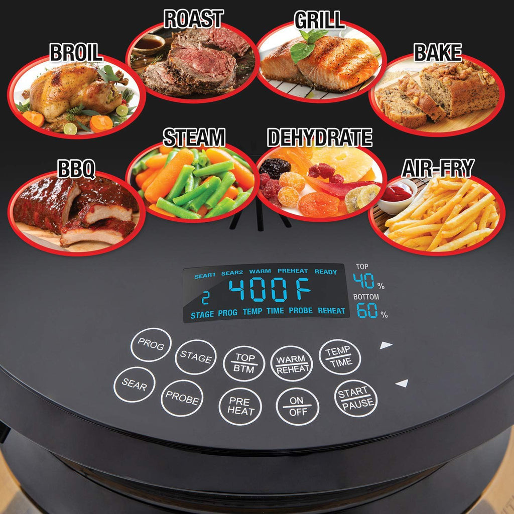 Nuwave Air Fryer Infrared Convection Oven, Cook Fresh or Frozen, No Defrosting or Preheating, 360 Surround Heat, Cooking from 50 to 400 Degrees, 100 Presets, 50 Memory, 360 Food Easy-View, PFAS Free