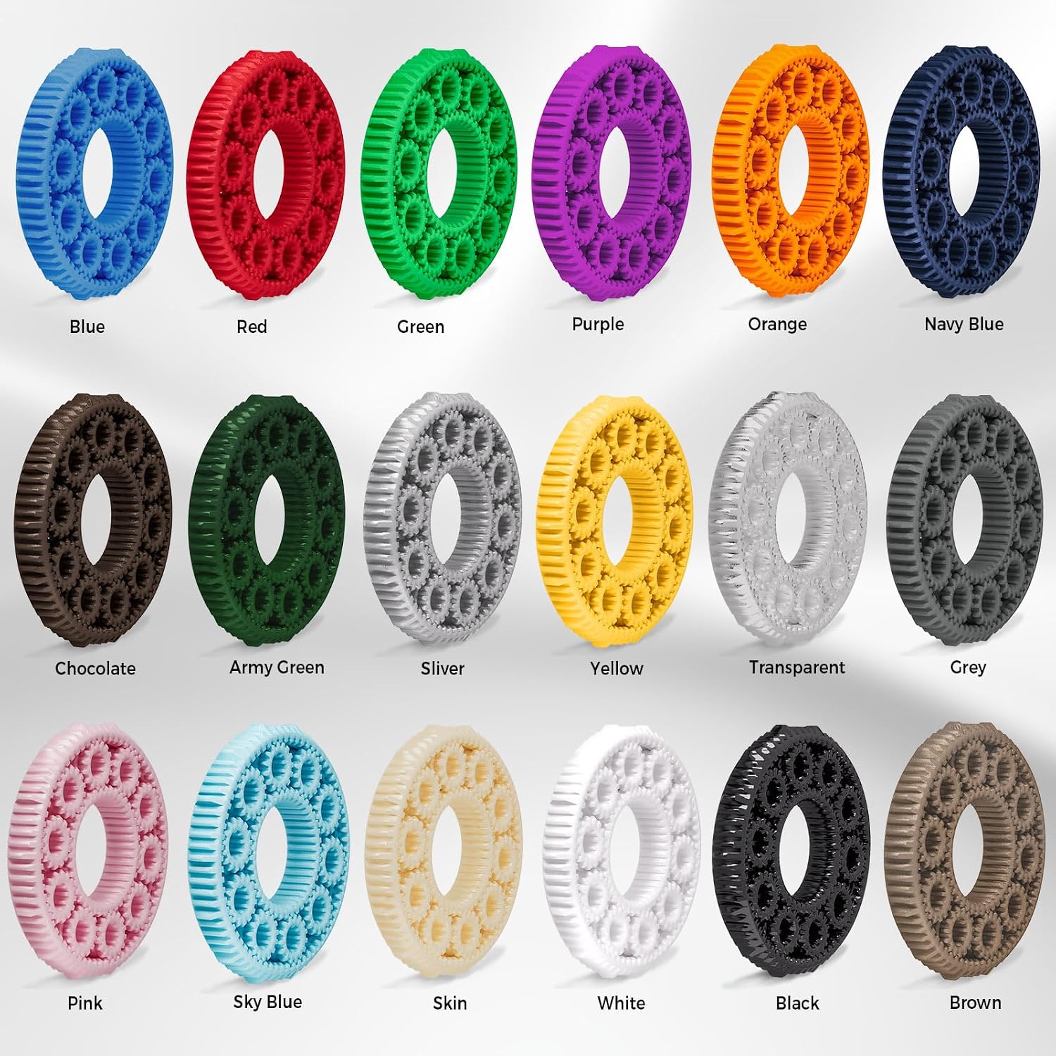 iSANMATE 12KG PETG Filament Bundle PETG Multicolor Pack 1.75mm 3D Printer Filament,for Bambu 3D Printers Black White Grey Skin Chocolate Brown Army Green Transparent Navy Blue Sky Blue Yellow Orange