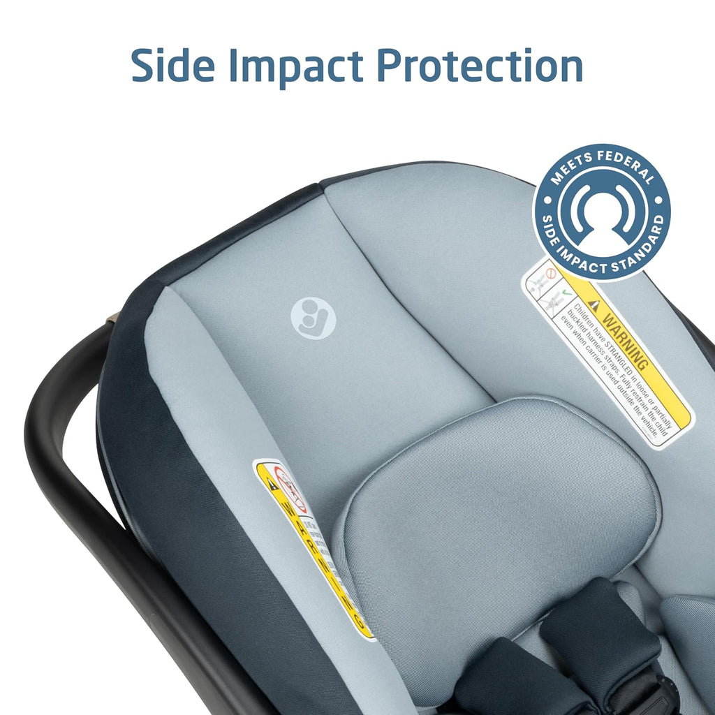 Maxi-Cosi Mico Pro Baby Infant Car Seat, Ventilated Chair Design, Soft Headrest Pad, Easy-Install Latch, Adjustable Belt Guide, 3-Position Base, Stroller-Ready, Fits 4-30 lbs, up to 32 in, Seascape