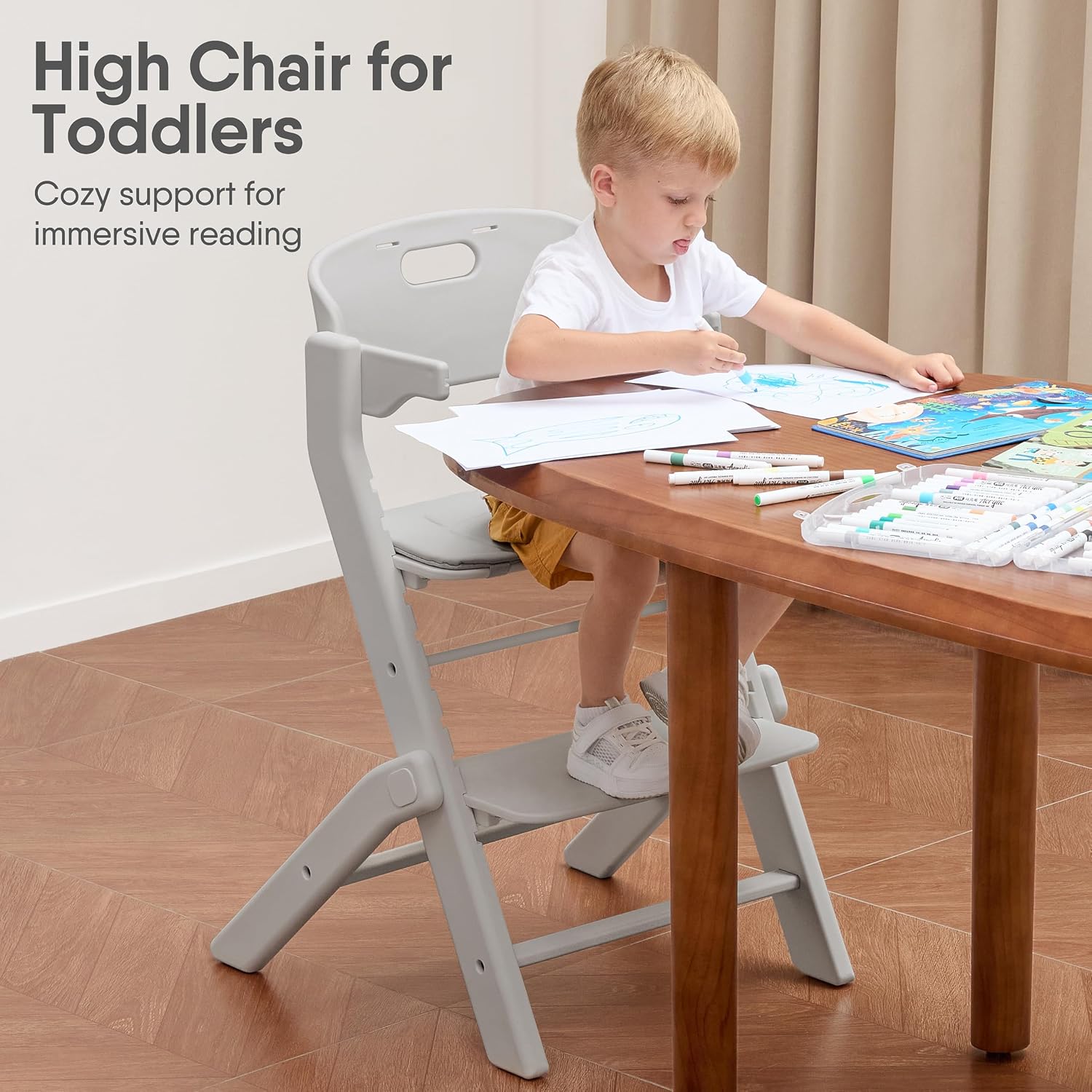 Obee Odee Full-Body Washable Baby High Chair with Soft Cushion, Adjustable for 6 Months to 220 Lb - Multifunctional and Convertible High Chairs for Babies and Toddlers -Portable and Easy Operation