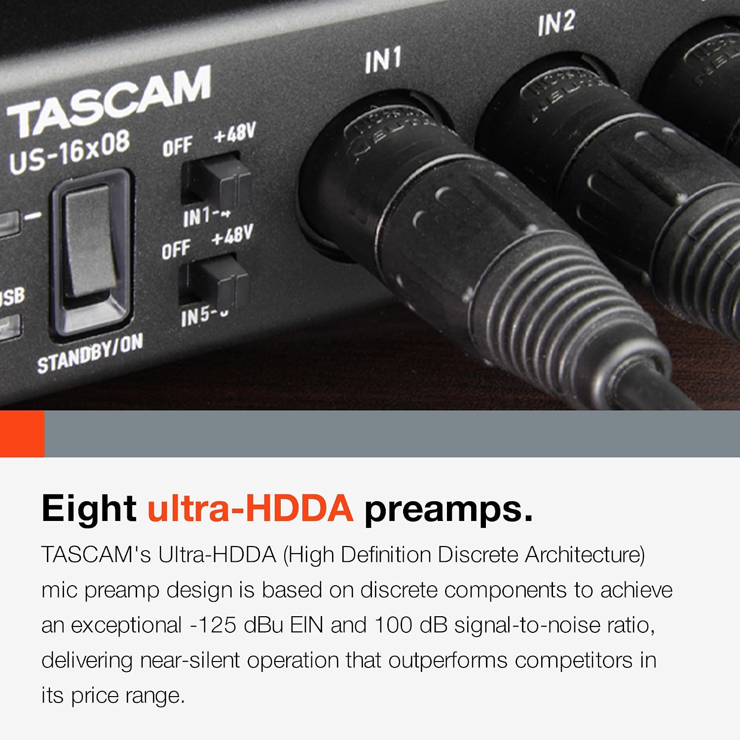 Tascam US-16x08 Rackmount USB Audio/MIDI Interface for Recording, Drum Recording, 8 XLR/8 1/4' Inputs, 8 Outputs, Control Software,Black