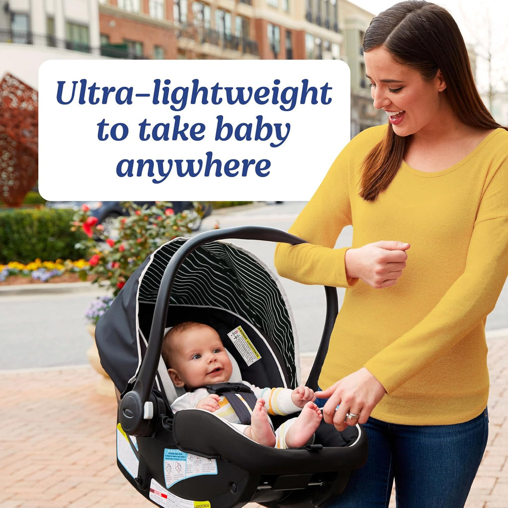 Graco® SnugRide Lite LX Infant Car Seat, Lightweight Rear-Facing Seat for Babies 4–30 lb, 4-Position Adjustable Base, LATCH Installation & ProtectPlus Engineered, Studio