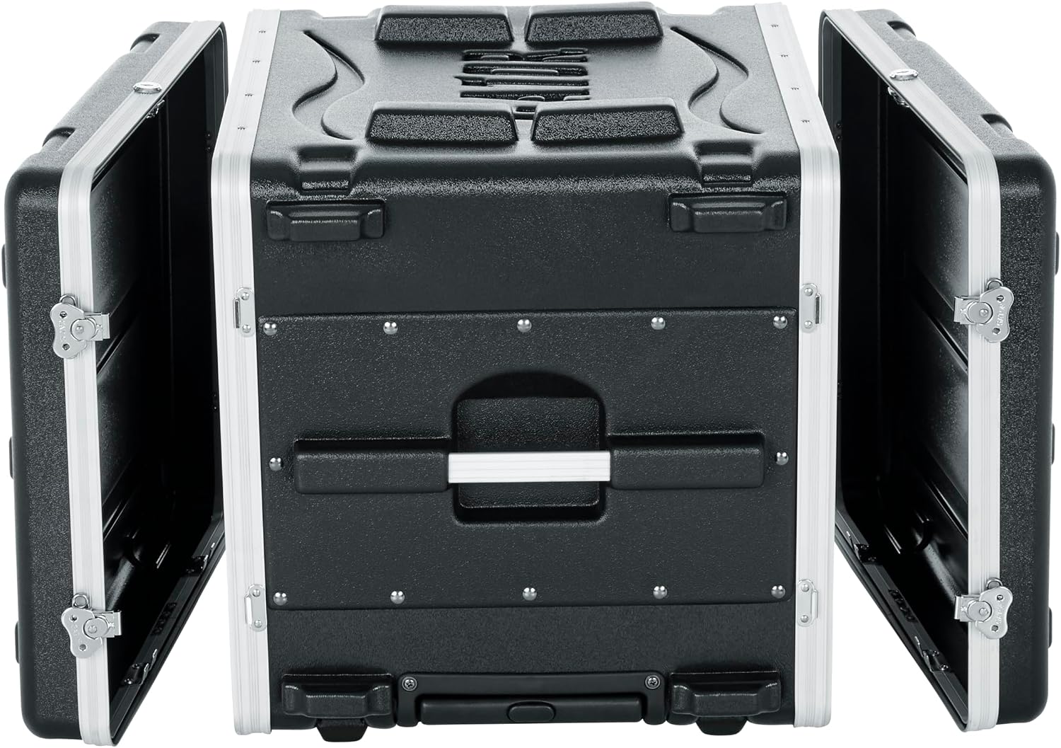 Gator Cases Lightweight Rolling 8U Rack Case with Heavy Duty Latches, Retractable Tow Handle, and Recessed Wheels, Standard 19.25' depth (GRR-8L)
