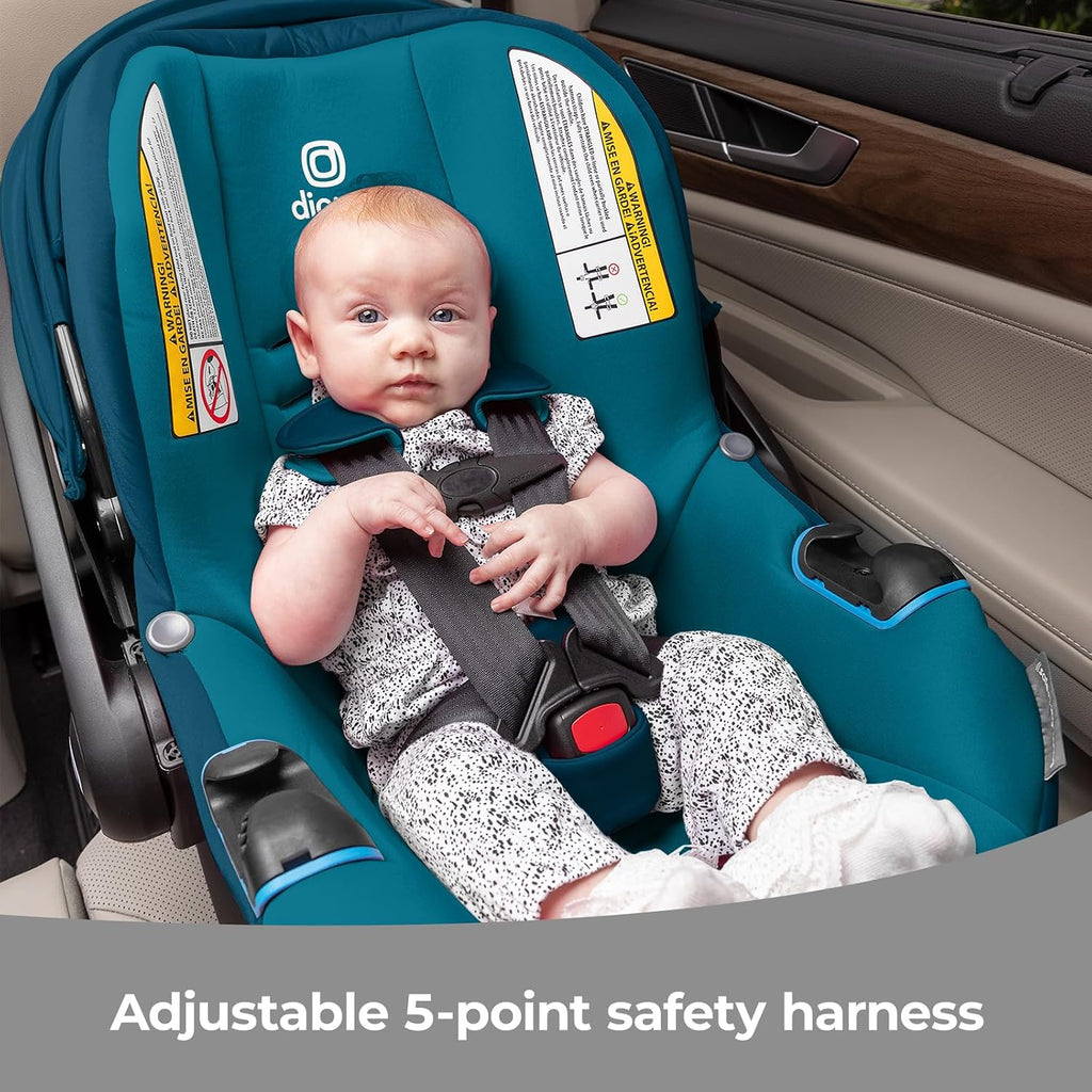 Diono LiteClik30 RXT SafePlus Infant Car Seat and Base, Rear-Facing for Infants 4-30lbs, SafePlus Engineering, with Infant Insert, UPF 50+ Sunshade (Blue Razz Ice)