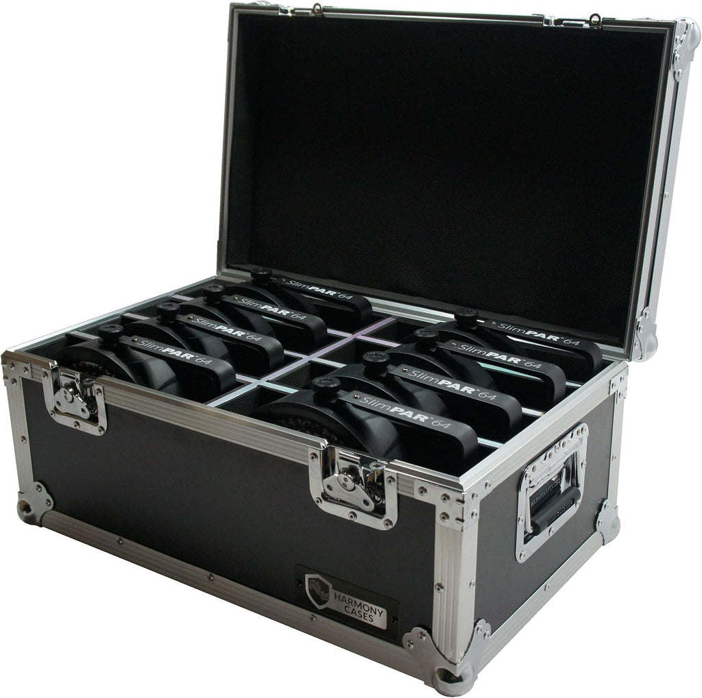 Harmony Audio HC8SLIMPAR64 Lighting 8 Space Slimpar Can Light Flight Custom Case New