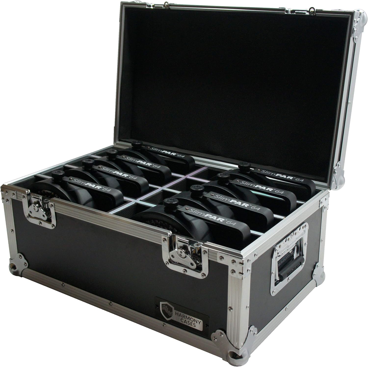 Harmony Audio HC8SLIMPAR64 Lighting 8 Space Slimpar Can Light Flight Custom Case New