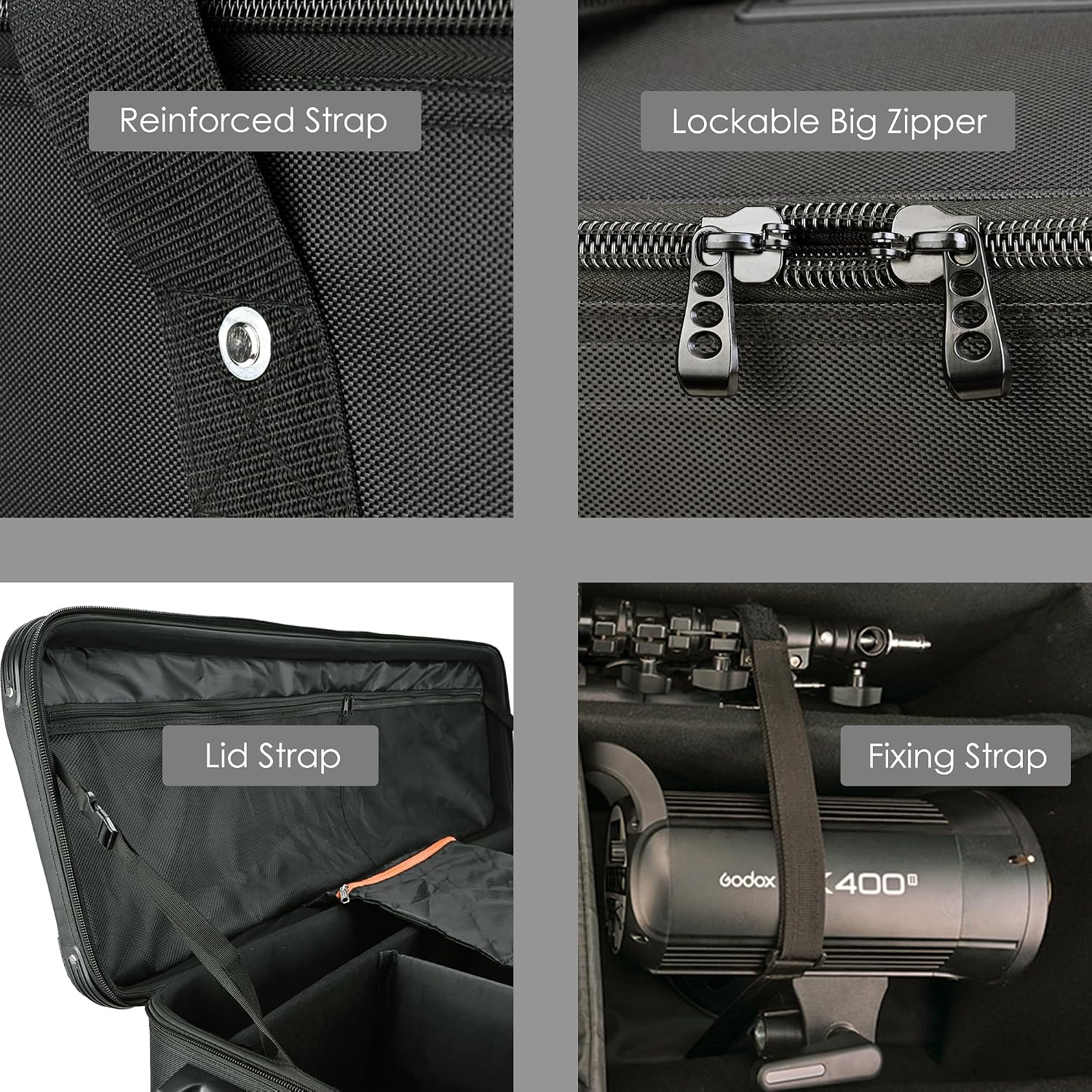 MagicLine Studio Trolley Case 47.2x15x13 inch/120x38x33 cm, Rolling Camera Case, Carrying Bag with Wheels for Photo Video Studio Gears, Light Stands, Tripods, Strobes and Studio Lights, Telescopes.