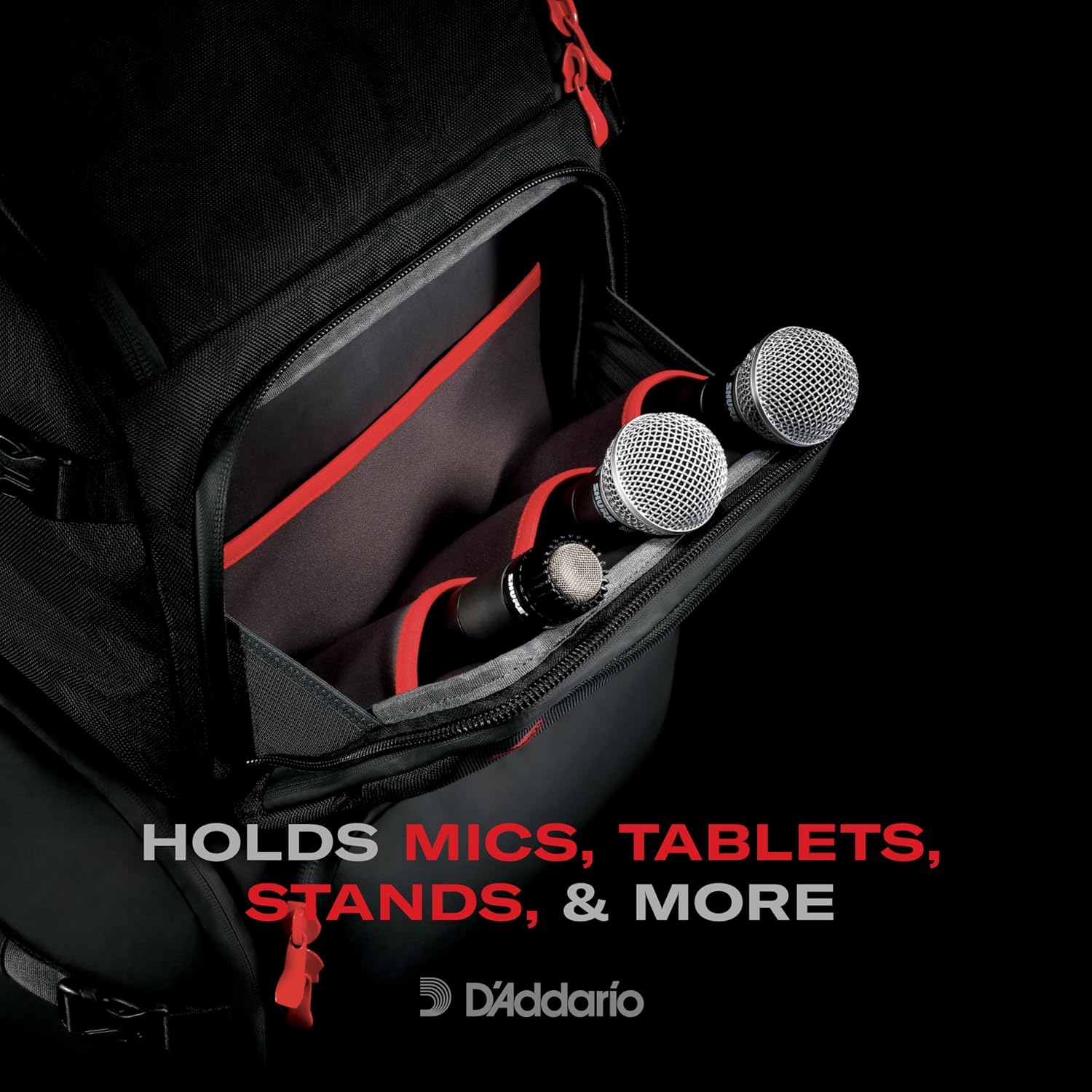 D'Addario Backline Gear Transport Pack Solo - Gear Bag for Solo Musicians - Gig Bags - Mic Stand Gig Bag - DJ Bags for Cables - DJ Gear