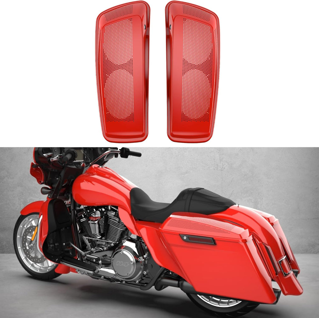 Advanblack Performance Orange Saddlebag Dual 6x9 Speaker lids, Audio Covers Fit for H-D Touring, Road Glide, Street Glide Special, Road King, 2014 2015 2016 2017 2018 2019 2020 2021 2022 2023