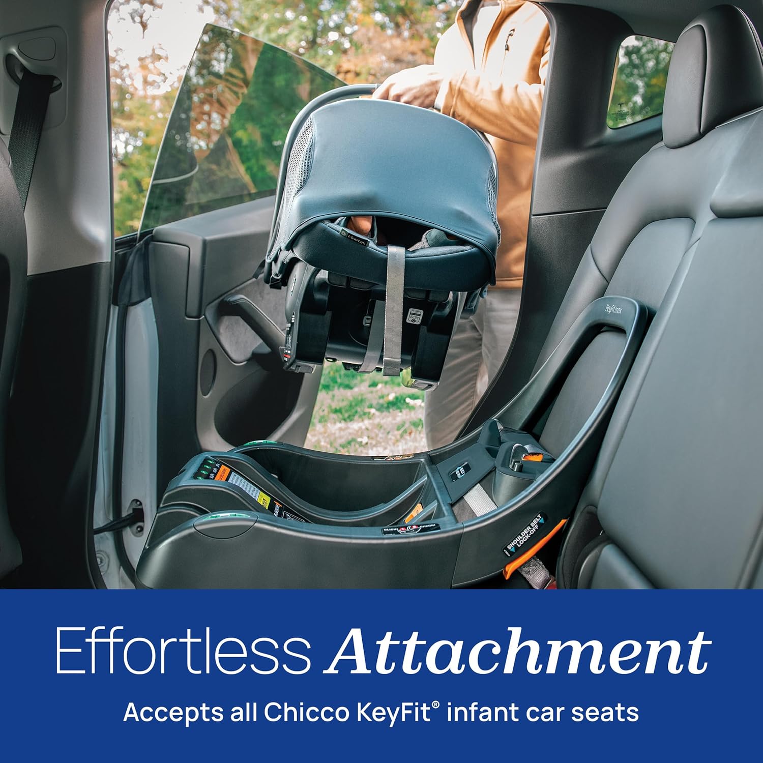 Chicco KeyFit Max Infant Car Seat Base, Stay-in-Car Base for Second Vehicle, Compatible with Chicco KeyFit, KeyFit 30, KeyFit 35 and KeyFit Max Infant Car Seats, Anthracite/Grey