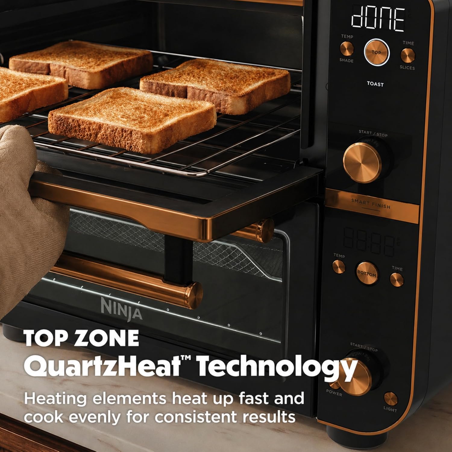 Ninja Double Oven Pro Smart XL Countertop Oven & Air Fryer | 30.2 Qt Capacity |12-in-1 Versatility with Smart Finish & DualZone Tech to Cook 2 Meals at Once | Fit up to 4.5lb Chicken | Onyx | DCT801BK